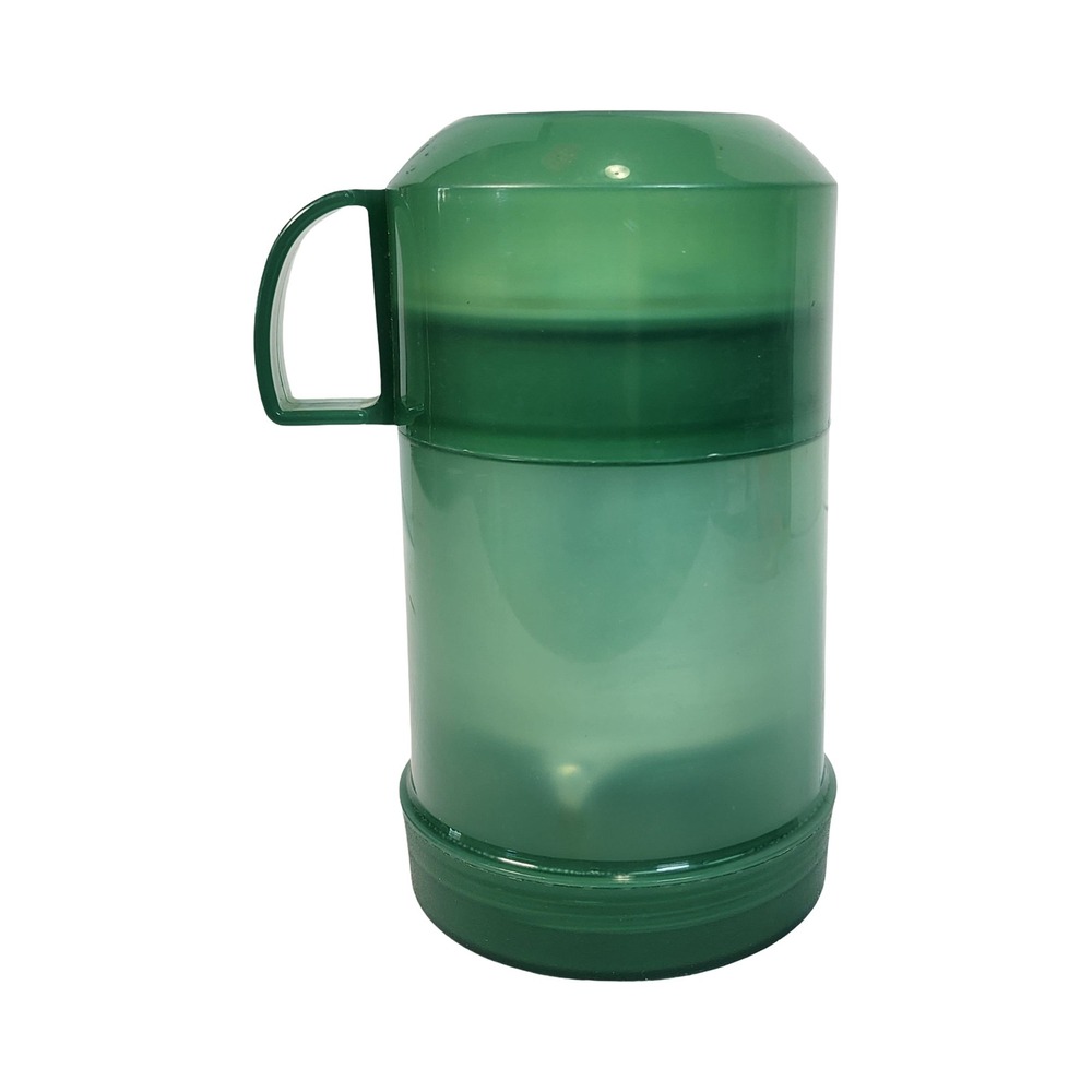 Vintage Thermos Green Plastic Insulated Food Jar 10oz Made in Canada Cup Lid